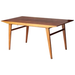 Midcentury Rectangular Teak Oak Extendable Dining Table, Germany, 1960