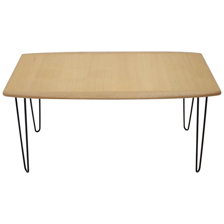 1960s Oak Coffee Table On Hairpin Legs For Sale At 1stdibs