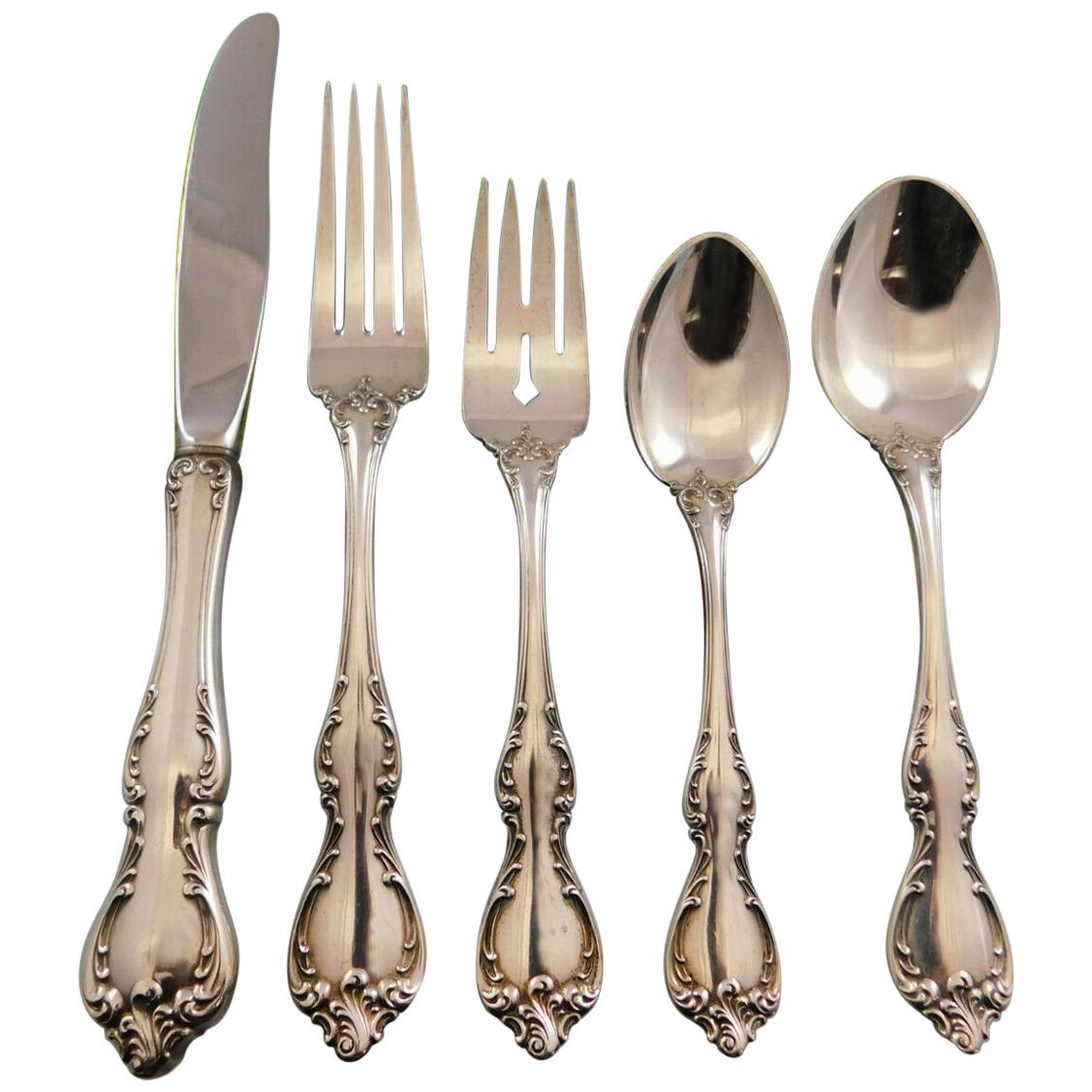 Debussy by Towle Sterling Silver Flatware Set for 8 Service 40 Pieces For Sale