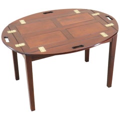 Georgian Style Mahogany Oval Butlers Tray On Stand