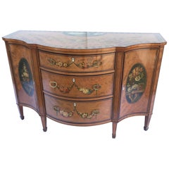 Sheraton Revival Painted Satinwood Side Cabinet