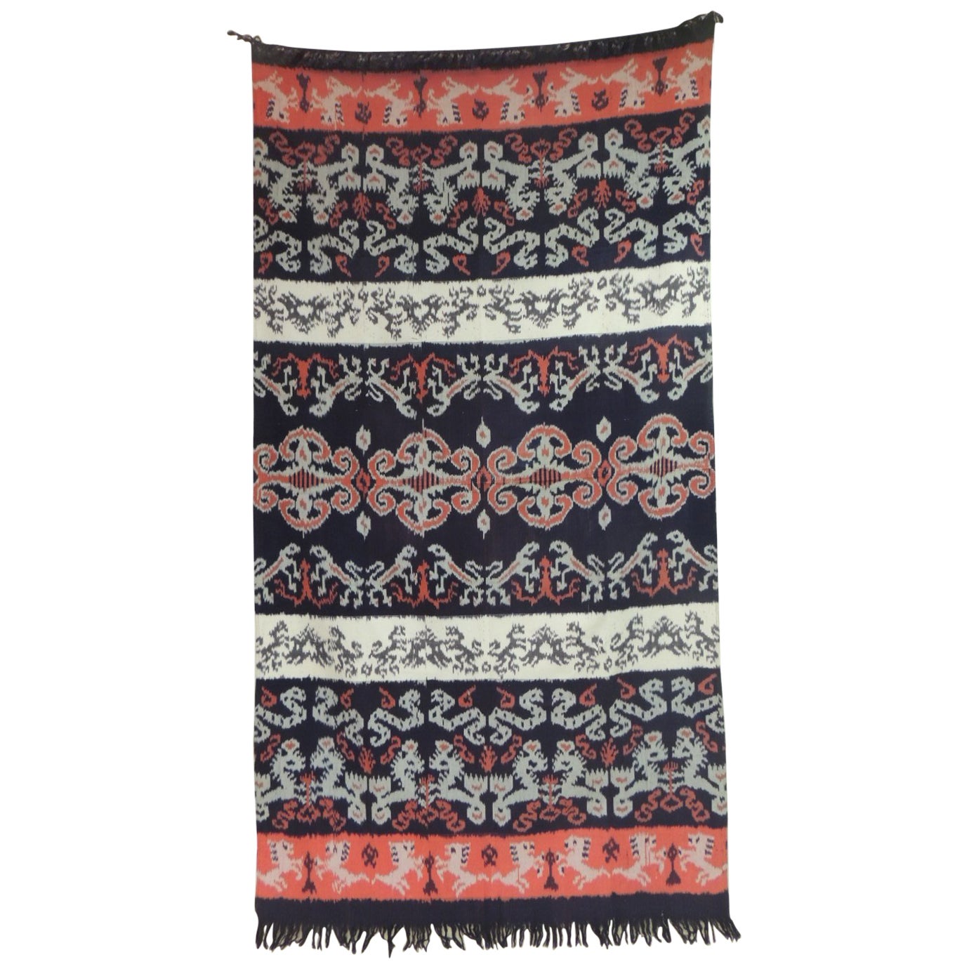 Framed Antique Asian Woven Ikat Textile T'nalak at 1stDibs