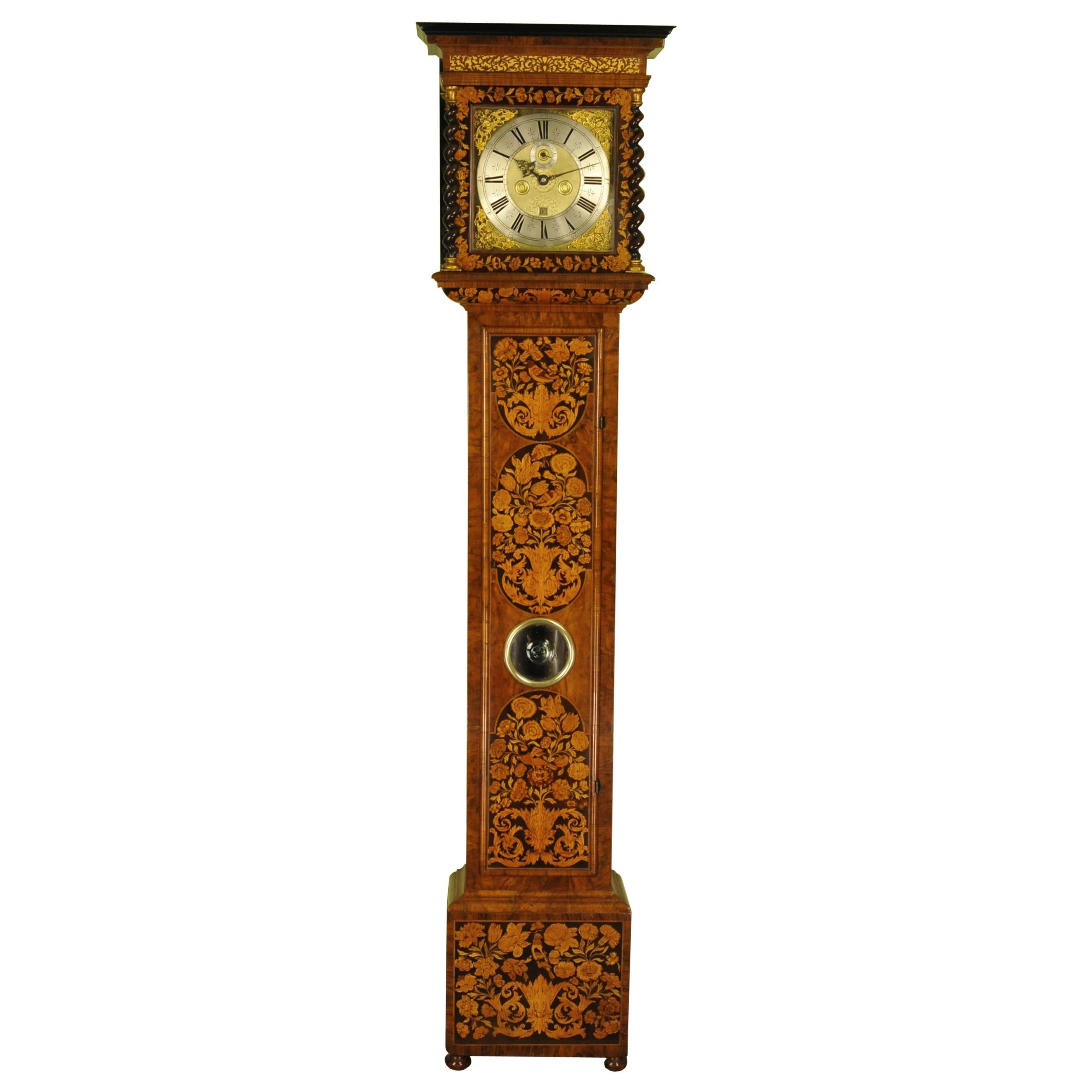 Exception Marquetry Longcase Tall Case Clock, Christopher Gould, London For Sale