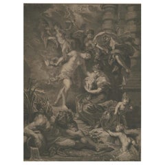 Peter Paul Rubens "Naissance de Maria De Medici", 1710, Etching, Jean M.Nattier