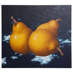 Still Life Painting of Pears in Sky, 1974