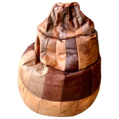 Used De Sede Brown Leather Patchwork Bean Bag