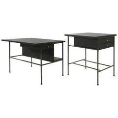 Complimenting Set of Bronze End Tables by Paul McCobb