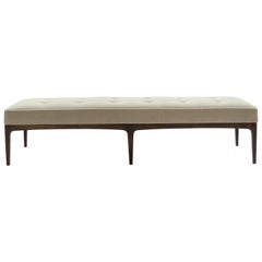 Banc MCM extra long en mohair naturel:: années 1950