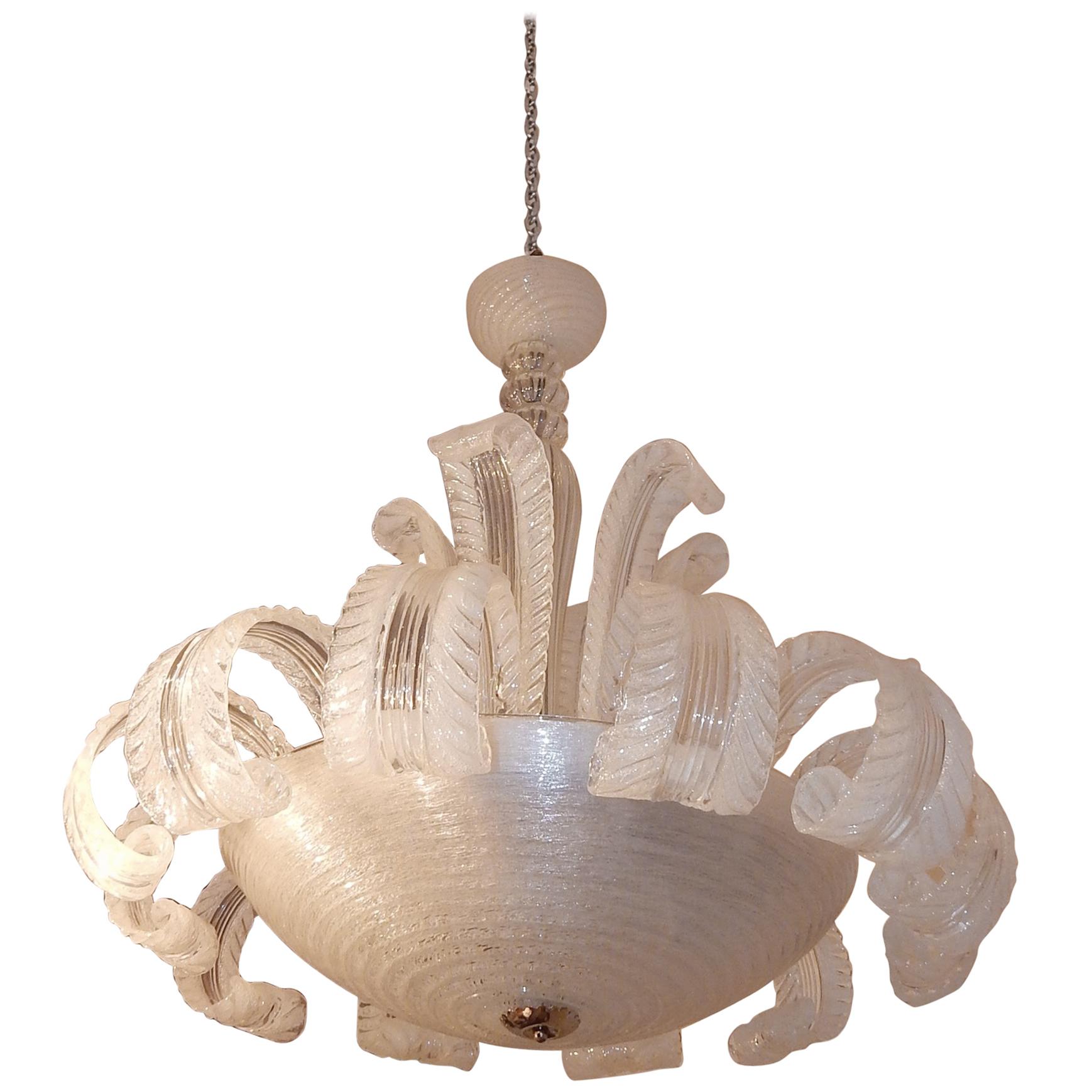 1950-1970 Chandelier Barovier y Toso Model Jet of Water to Murano For Sale