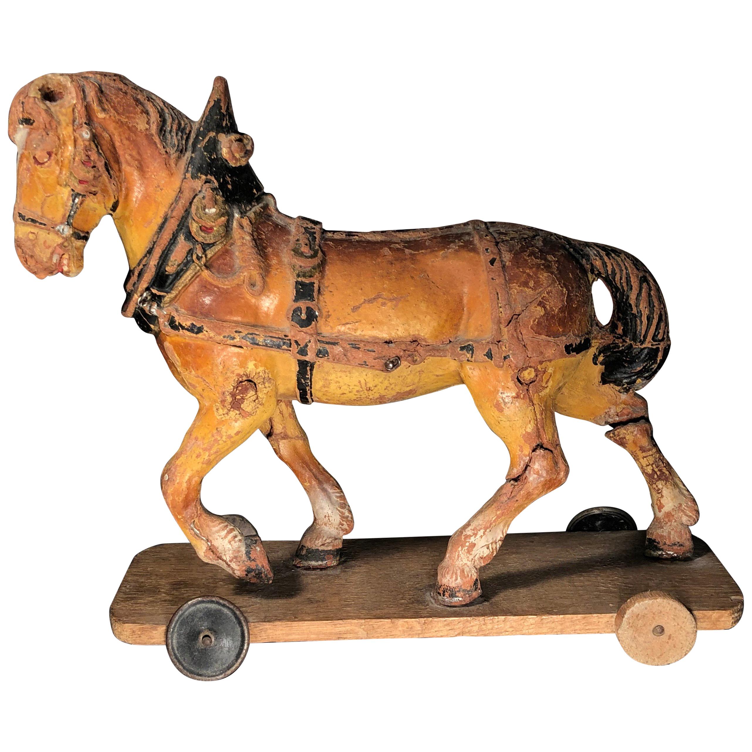 Antique Wooden Toy Horse, 19th Century ON SALE 