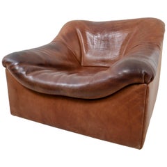 Strong Patinated Cognac Leather "DS-46" Seating by De Sede in Switzerland, 1970s