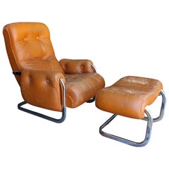 Italian Lounge Chair with the Ottoman