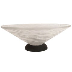 French Art Deco Frosted Cone Bowl by Andre Hunebelle Paris