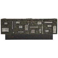 Paul Evans Brutalist Sculpted Bronze Cabinet