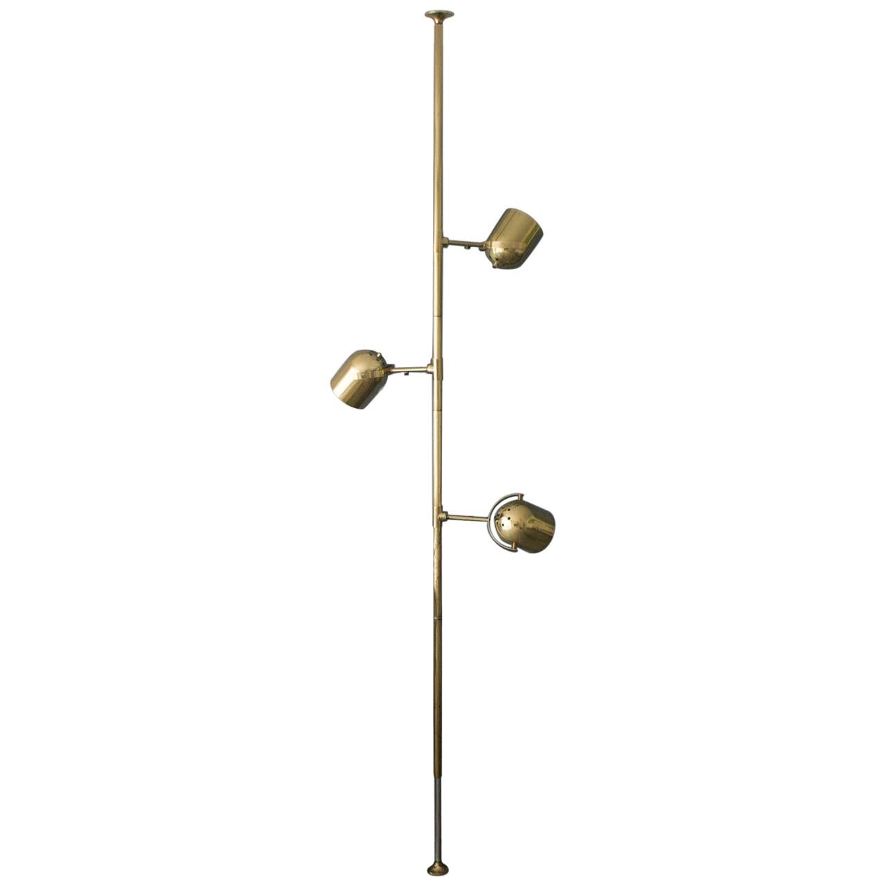 Extremly Rare Brass Tension Lamp from Florian Schulz, Model S 100