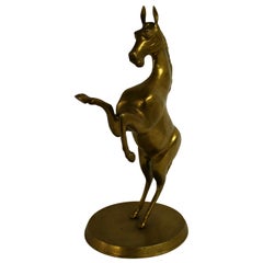 Large Brass Prancing Horse Statue, 1960s