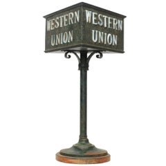 Antique Western Union Lighted Counter Sign