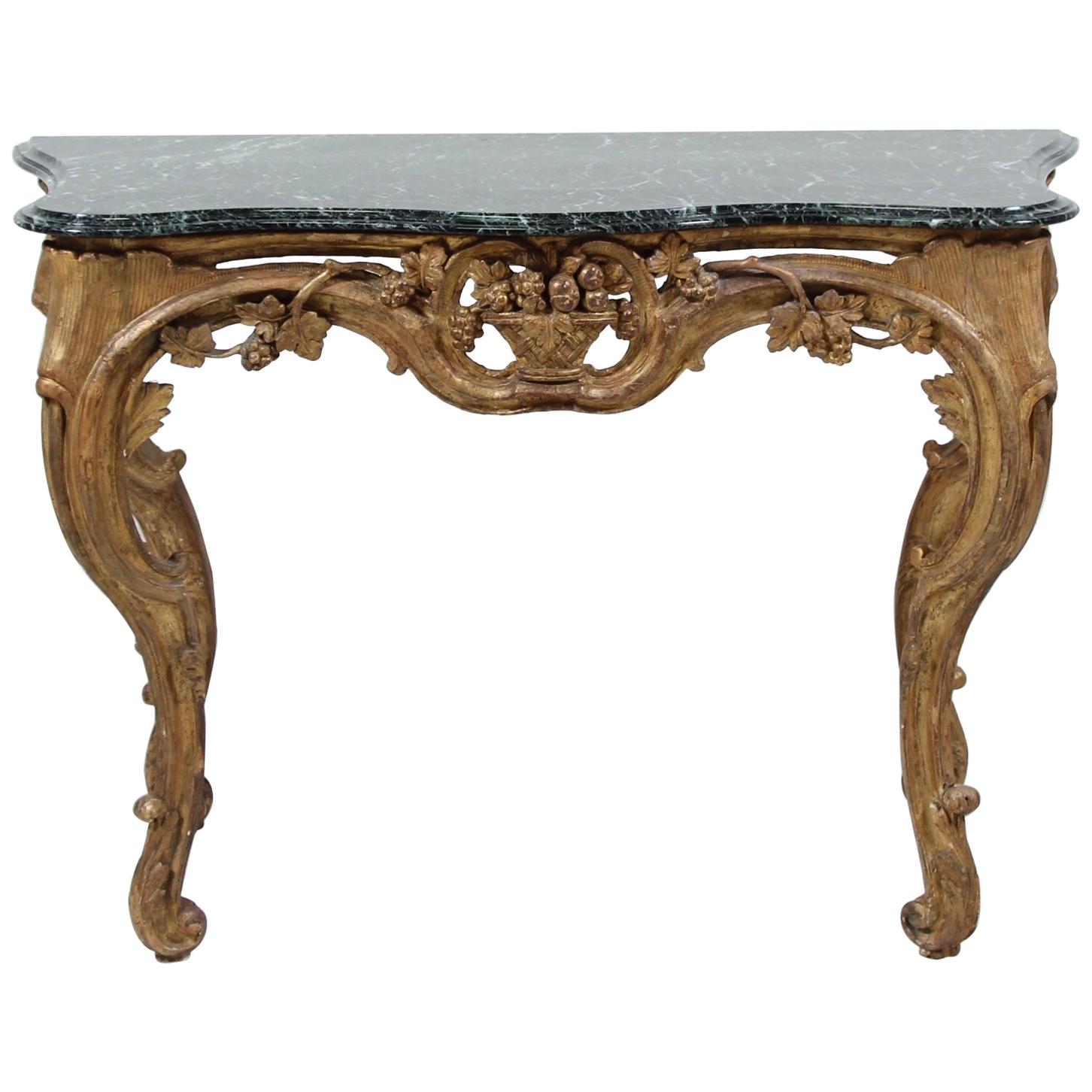 Italian Baroque Giltwood Console Table