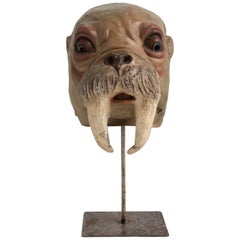 Rare Walrus Theatre Mask, Belgium, circa 1930