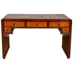 Retro Handmade Desk Found in Northern Thailand with Five Drawers, circa 1950