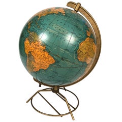 Cram's Illuminated Light Up Glass Terrestrial Globe, circa 1950s