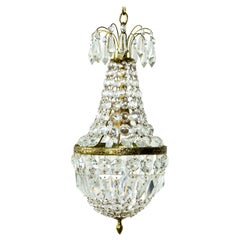 Petite Regency Style Crystal Tent and Bag Chandelier