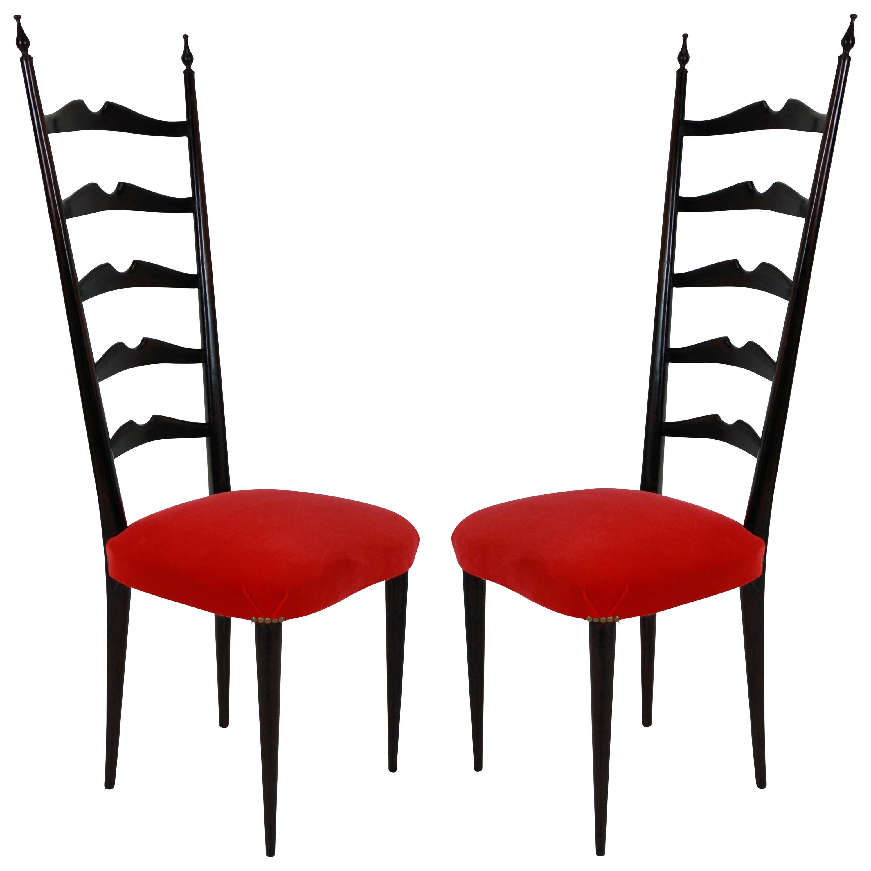 Pair of Ladder Back Paolo Buffa Style Chairs