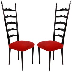 Pair of Ladder Back Paolo Buffa Style Chairs