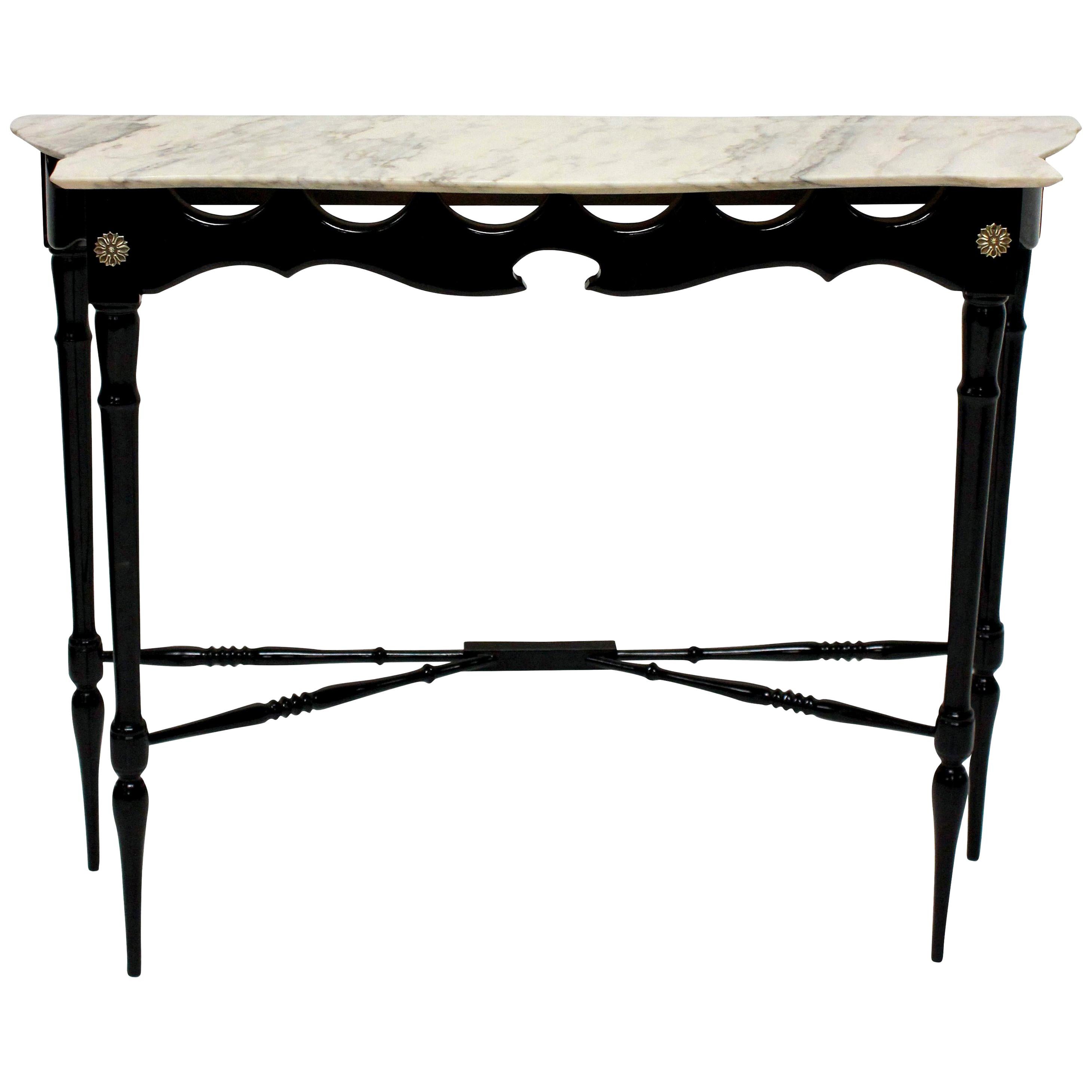 Stylish Ebonized Italian Console Table