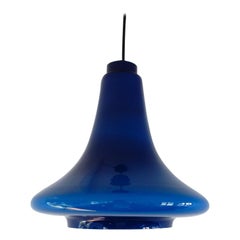 Blue Glass Pendant Lamp by Hans Agne Jakobsson for Svera, Sweden, 1960s