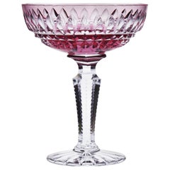 Champagne Glass in Pink Crystal Handcut