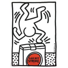Keith Haring 'Lucky Strike I' Rare Original 1987 Poster Print on Wove Paper