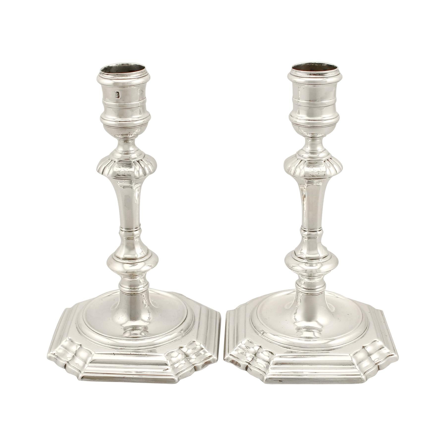 Antique Georgian English Sterling Silver Candlesticks