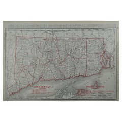 10 Original Antique Maps of American States by Rand McNally, circa 1900
