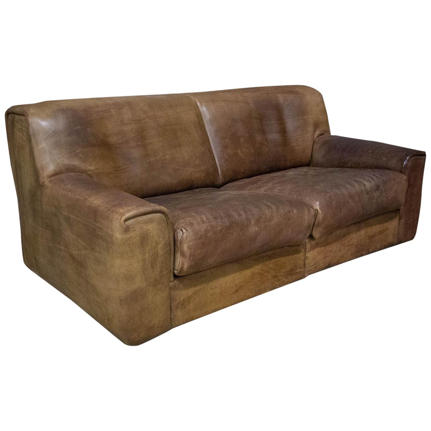 Midcentury De Sede Exclusiv Model DS42 Sofa, Brown Leather, Switzerland, 1970s