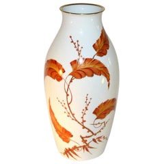 Vintage Art Deco Huge Rosenthal Vase Porcelain with Floral Hand Paintings