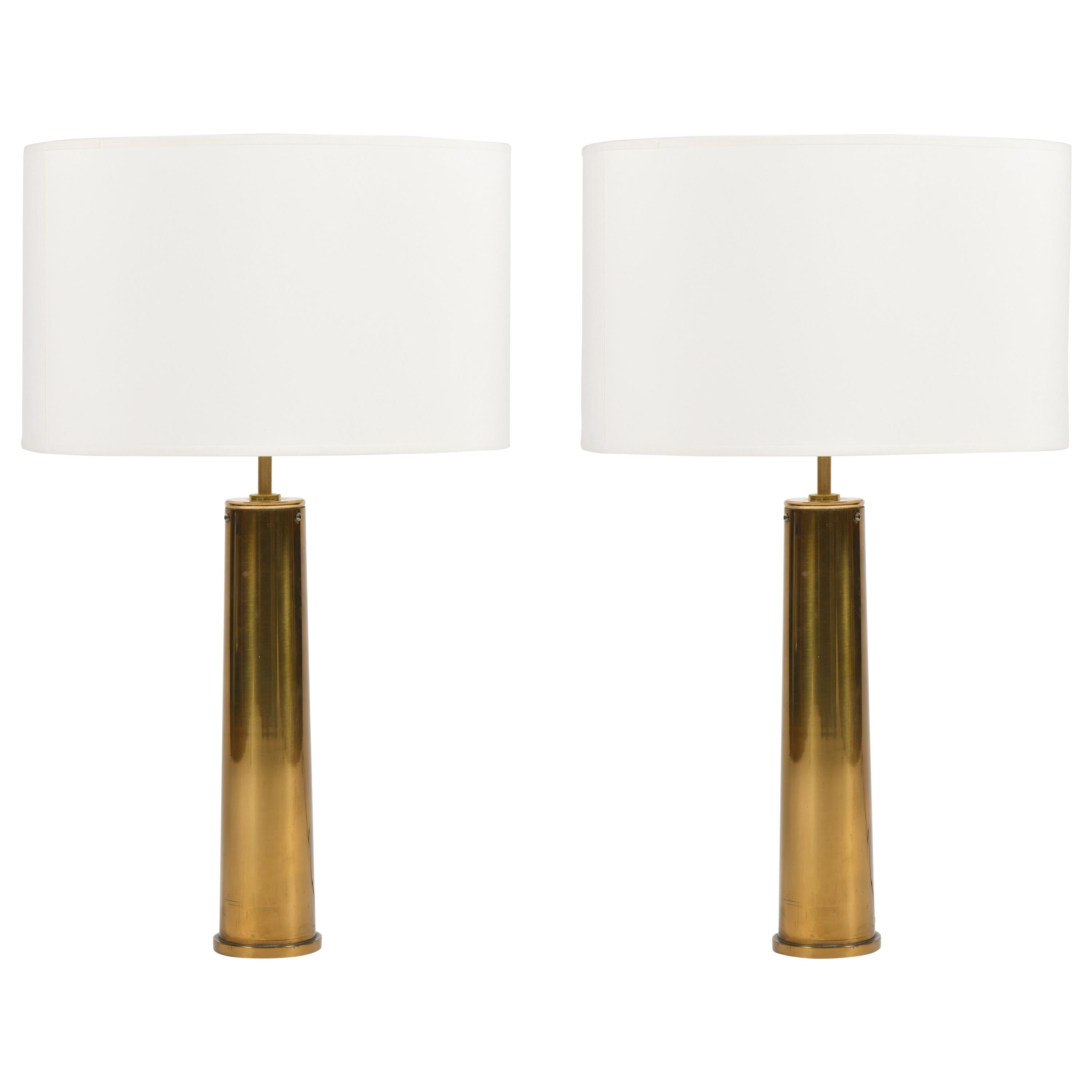 Pair of Mid-Century Modern Swedish Brass Table Lamps