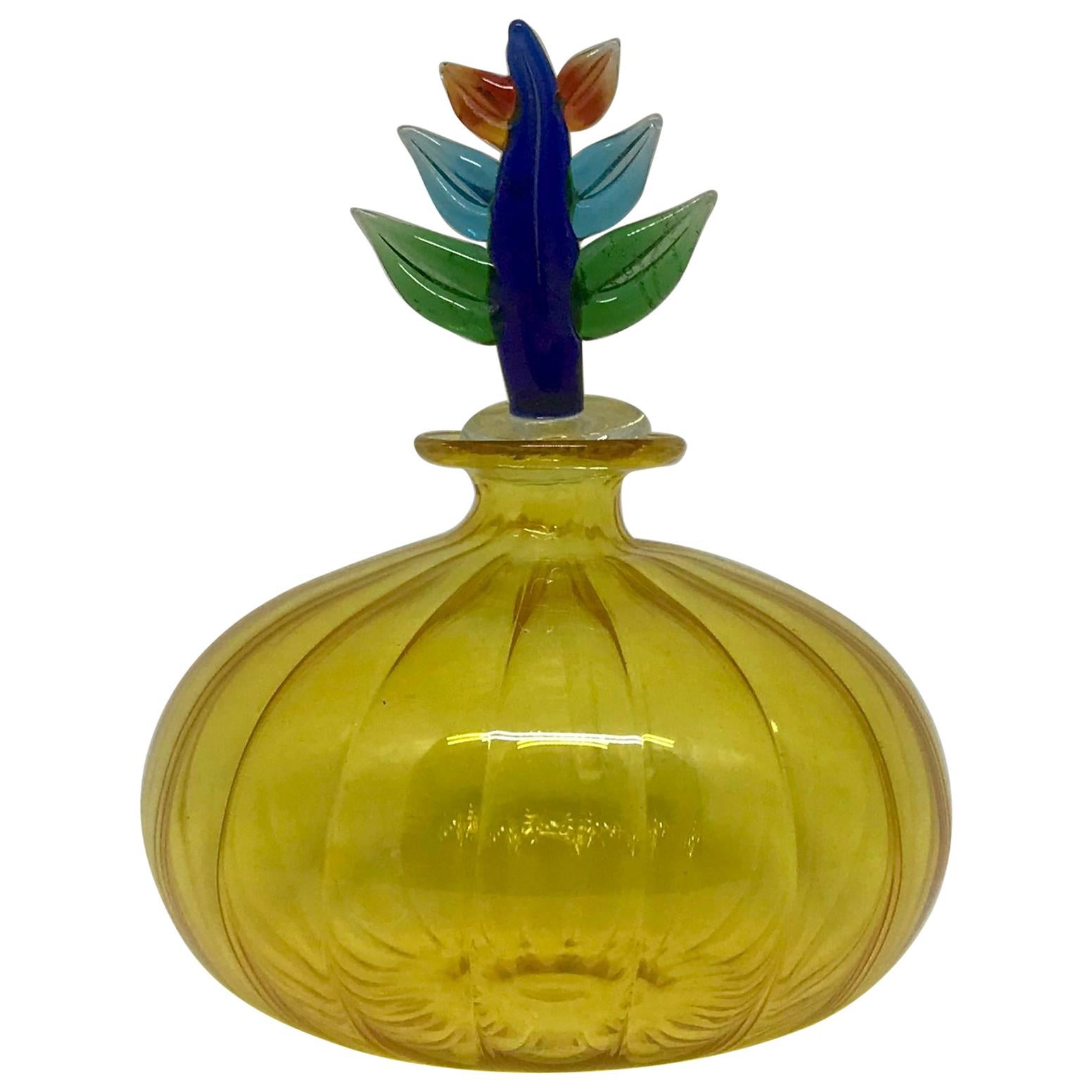 Mid-Century Yellow Murano Perfume Bottle