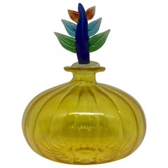 Vintage Mid-Century Yellow Murano Perfume Bottle