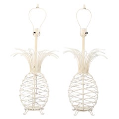 Pair of Vintage Wire Pineapple Lamps