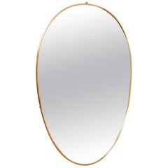Italian Midcentury Wall Mirror in Brass, 1950s