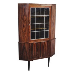 Vintage Danish Rosewood Corner Cabinet with Glass Vitrine, 1960s