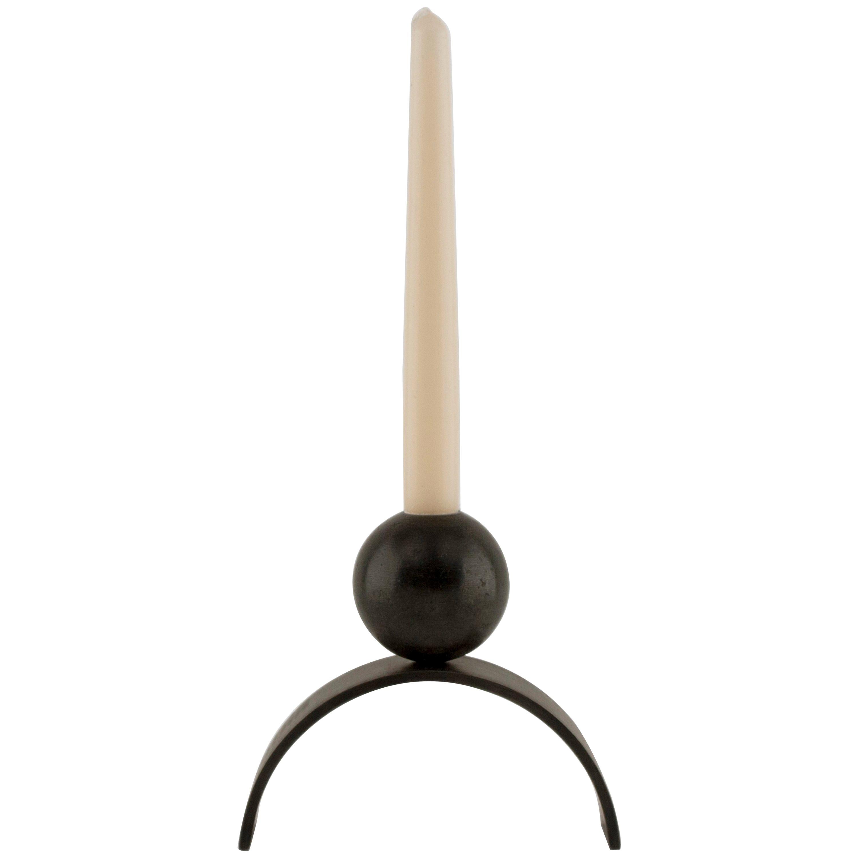 Contemporary Arch and Ball, Blackened Steel Candleholder, SET of 10