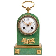 Reloj de sobremesa de Shagreen y Ormolu, circa 1900