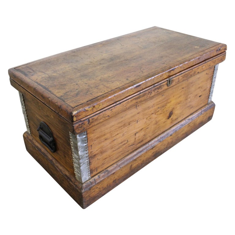 Antique Civil War Officers Chest or Trunk at 1stDibs