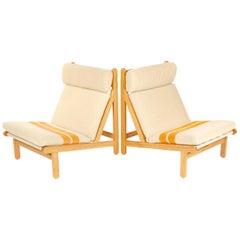 Pair of Ladder Back Lounge Chairs by Bernt Petersen for Worts Mobelsnedkeri