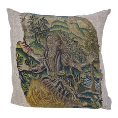 Wool and Silk Needlework Pillow French, 17th Century