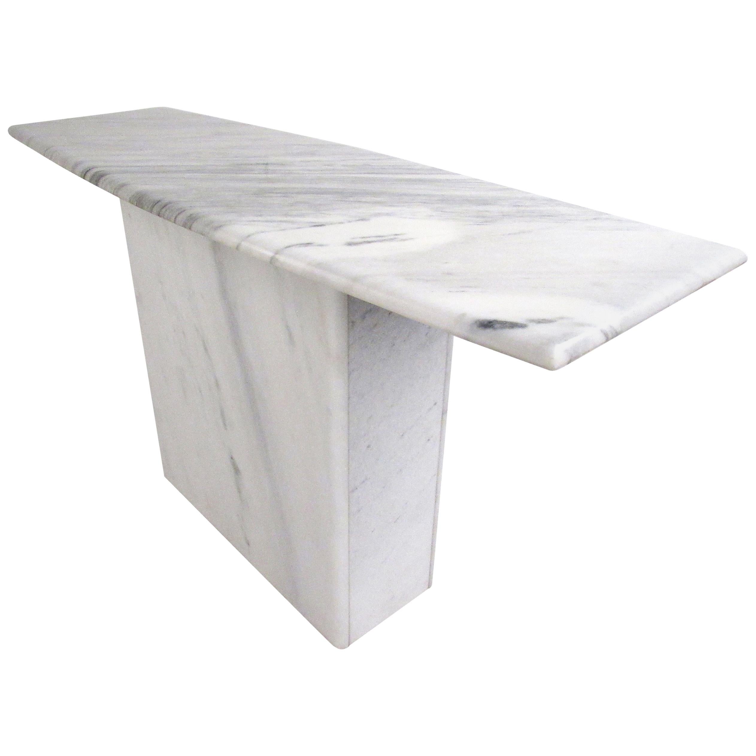 Mid-Century Modern Marble Console Table