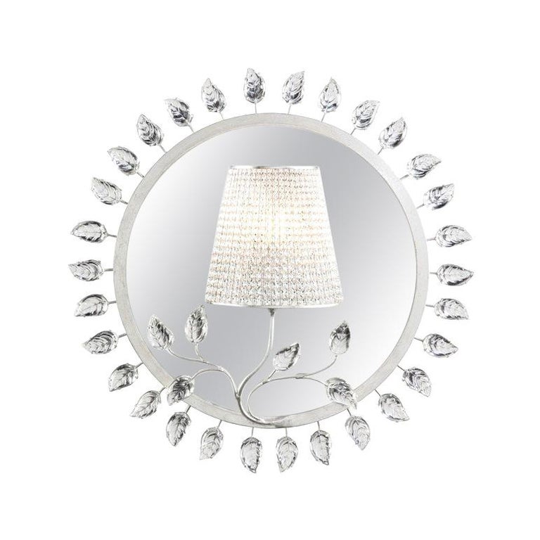 Certified Baguès Paris Crystal Mirror Sconce For Sale