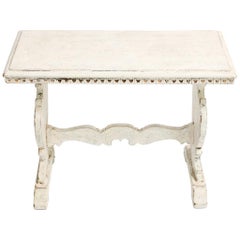 Painted 19th Century Trestle Side Table